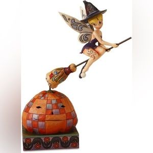 Tinkerbell Circling a Pumpkin Figurine, Battery Operated, 9-3/4-Inch